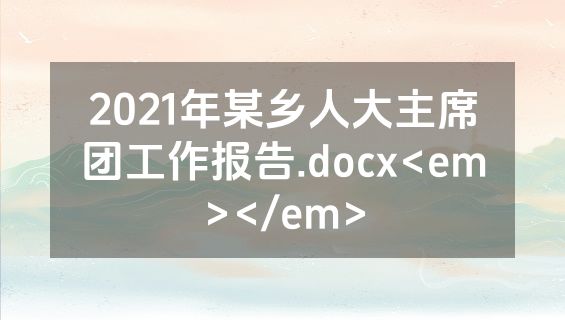 2021年某乡人大主席团工作报告.docx<em></em>