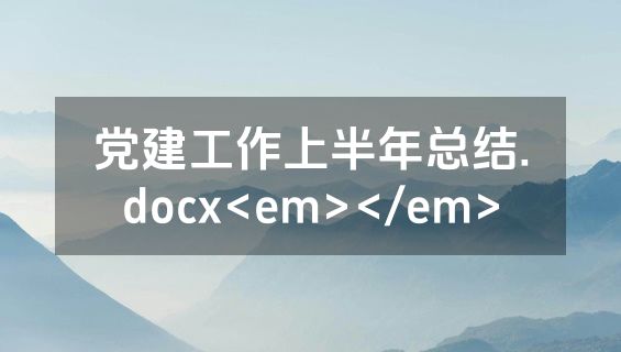 党建工作上半年总结.docx<em></em>