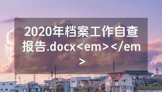 2020年档案工作自查报告.docx<em></em>
