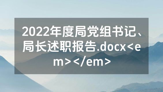 2022年度局党组书记、局长述职报告.docx<em></em>