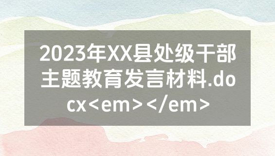 2023年XX县处级干部主题教育发言材料.docx<em></em>