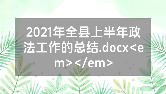 2021年全县上半年政法工作的总结.docx<em></em>
