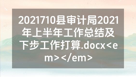 2021710县审计局2021年上半年工作总结及下步工作打算.docx<em></em>
