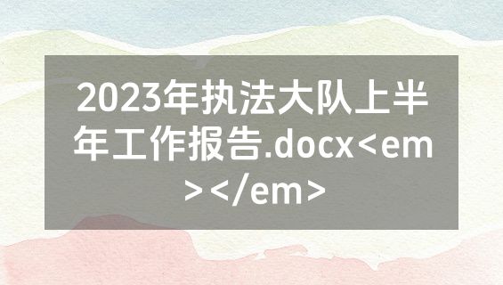2023年执法大队上半年工作报告.docx<em></em>