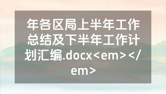 年各区局上半年工作总结及下半年工作计划汇编.docx<em></em>