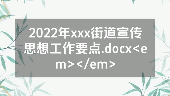 2022年xxx街道宣传思想工作要点.docx<em></em>