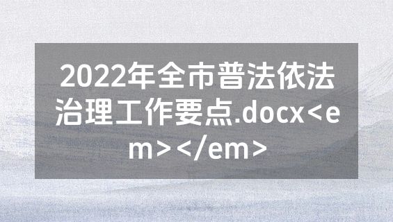 2022年全市普法依法治理工作要点.docx<em></em>