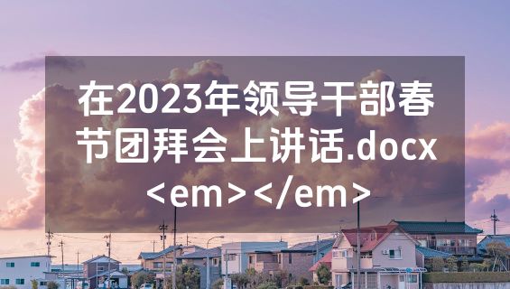 在2023年领导干部春节团拜会上讲话.docx<em></em>