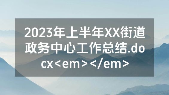 2023年上半年XX街道政务中心工作总结.docx<em></em>