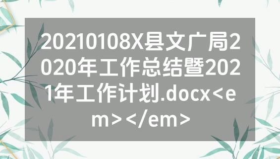 20210108X县文广局2020年工作总结暨2021年工作计划.docx<em></em>