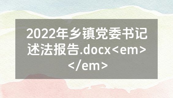 2022年乡镇党委书记述法报告.docx<em></em>