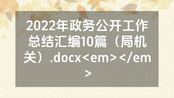 2022年政务公开工作总结汇编10篇（局机关）.docx<em></em>