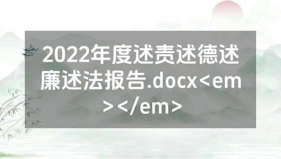 2022年度述责述德述廉述法报告.docx<em></em>