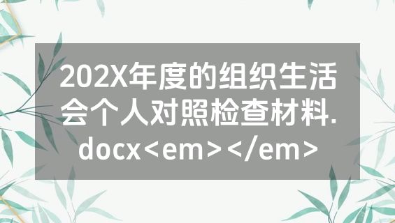 202X年度的组织生活会个人对照检查材料.docx<em></em>