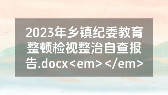 2023年乡镇纪委教育整顿检视整治自查报告.docx<em></em>