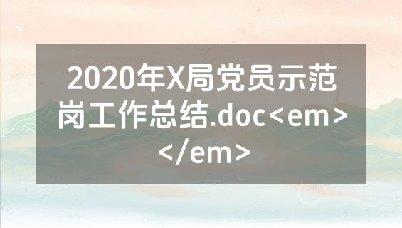 2020年X局党员示范岗工作总结.doc<em></em>