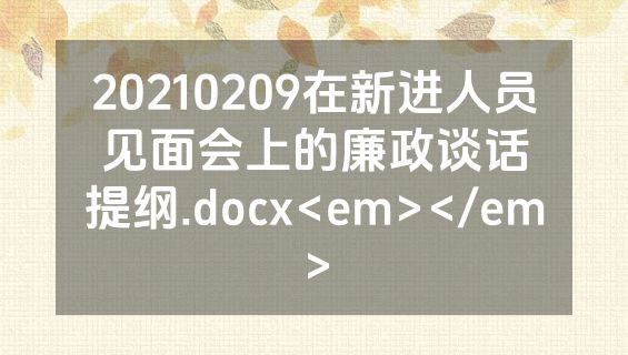 20210209在新进人员见面会上的廉政谈话提纲.docx<em></em>
