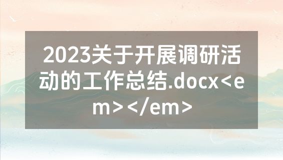 2023关于开展调研活动的工作总结.docx<em></em>