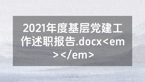 2021年度基层党建工作述职报告.docx<em></em>