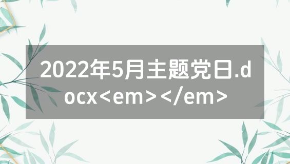 2022年5月主题党日.docx<em></em>