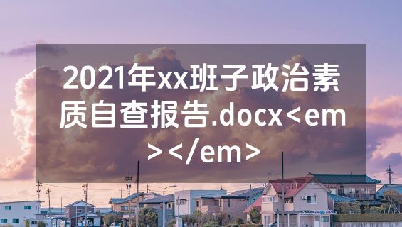2021年xx班子政治素质自查报告.docx<em></em>