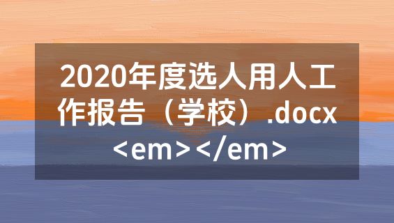 2020年度选人用人工作报告（学校）.docx<em></em>
