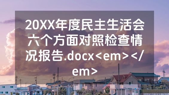 20XX年度民主生活会六个方面对照检查情况报告.docx<em></em>