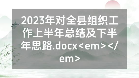2023年对全县组织工作上半年总结及下半年思路.docx<em></em>