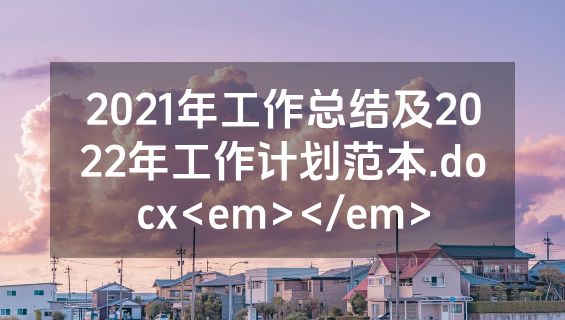 2021年工作总结及2022年工作计划范本.docx<em></em>