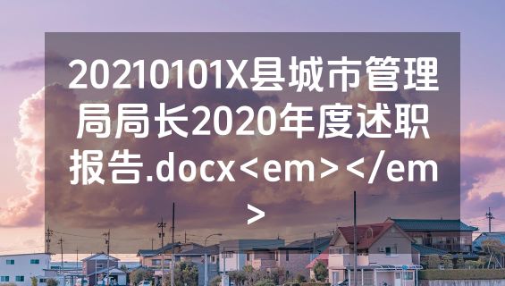 20210101X县城市管理局局长2020年度述职报告.docx<em></em>