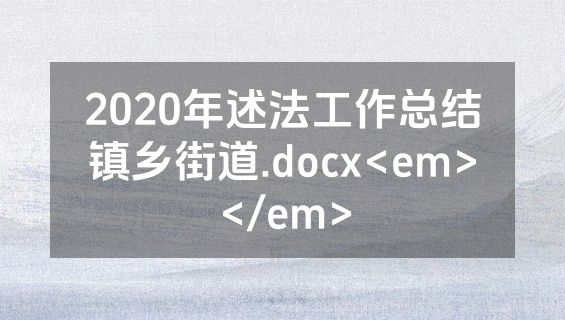2020年述法工作总结镇乡街道.docx<em></em>