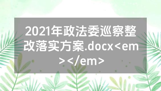 2021年政法委巡察整改落实方案.docx<em></em>