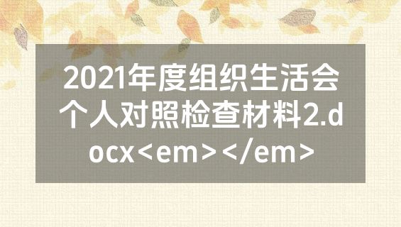 2021年度组织生活会个人对照检查材料2.docx<em></em>