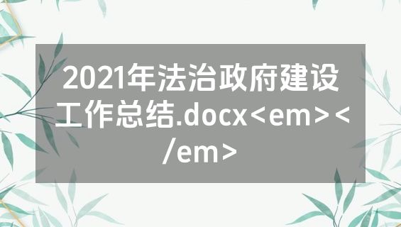 2021年法治政府建设工作总结.docx<em></em>