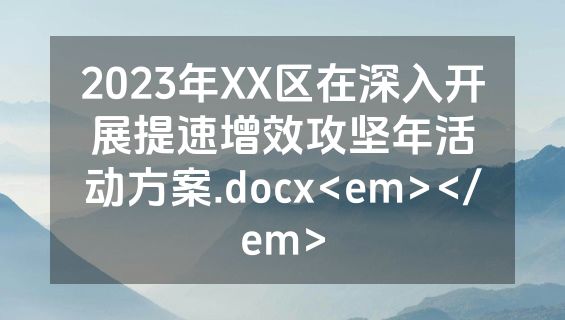 2023年XX区在深入开展提速增效攻坚年活动方案.docx<em></em>