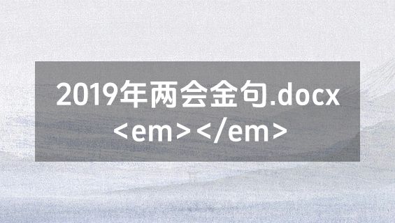 2019年两会金句.docx<em></em>