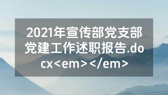 2021年宣传部党支部党建工作述职报告.docx<em></em>