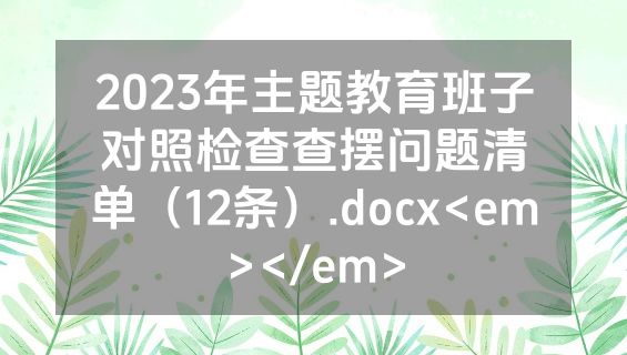 2023年主题教育班子对照检查查摆问题清单（12条）.docx<em></em>