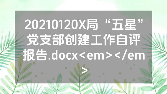 20210120X局“五星”党支部创建工作自评报告.docx<em></em>