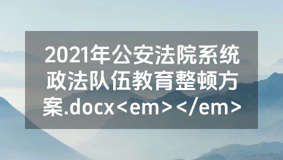 2021年公安法院系统政法队伍教育整顿方案.docx<em></em>