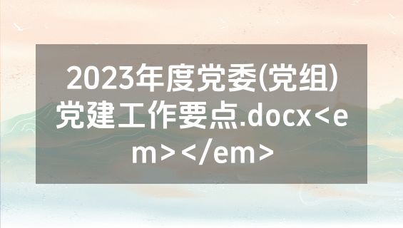 2023年度党委(党组)党建工作要点.docx<em></em>