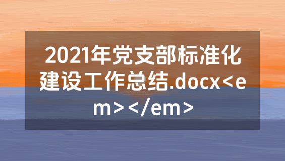 2021年党支部标准化建设工作总结.docx<em></em>