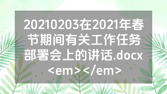 20210203在2021年春节期间有关工作任务部署会上的讲话.docx<em></em>