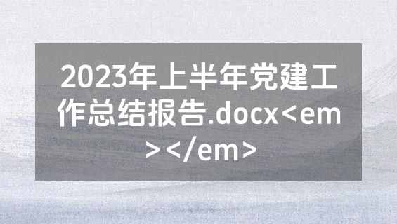 2023年上半年党建工作总结报告.docx<em></em>
