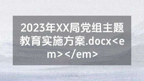2023年XX局党组主题教育实施方案.docx<em></em>