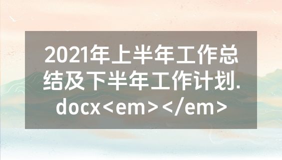 2021年上半年工作总结及下半年工作计划.docx<em></em>
