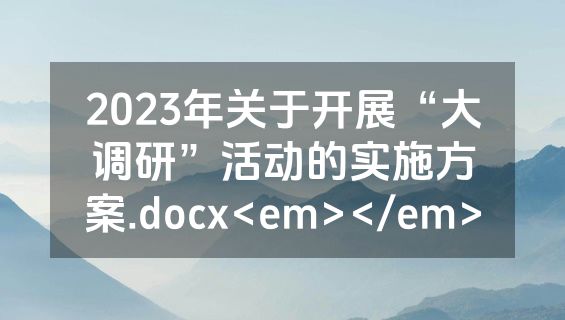 2023年关于开展“大调研”活动的实施方案.docx<em></em>