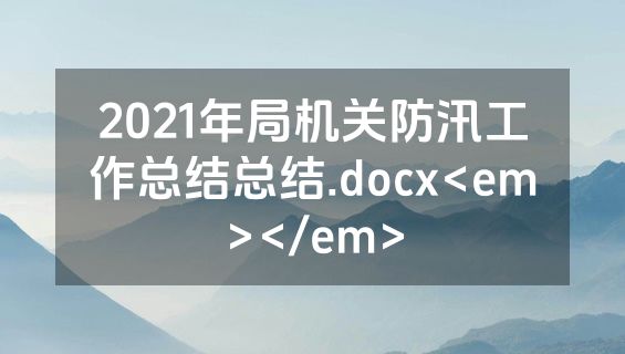 2021年局机关防汛工作总结总结.docx<em></em>