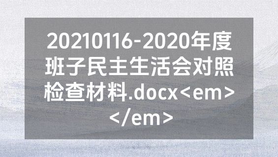20210116-2020年度班子民主生活会对照检查材料.docx<em></em>