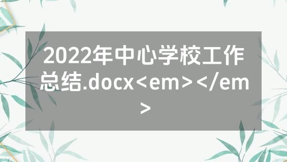 2022年中心学校工作总结.docx<em></em>